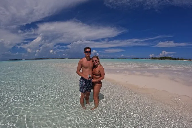 A white sandbar in turquoise Exuma water